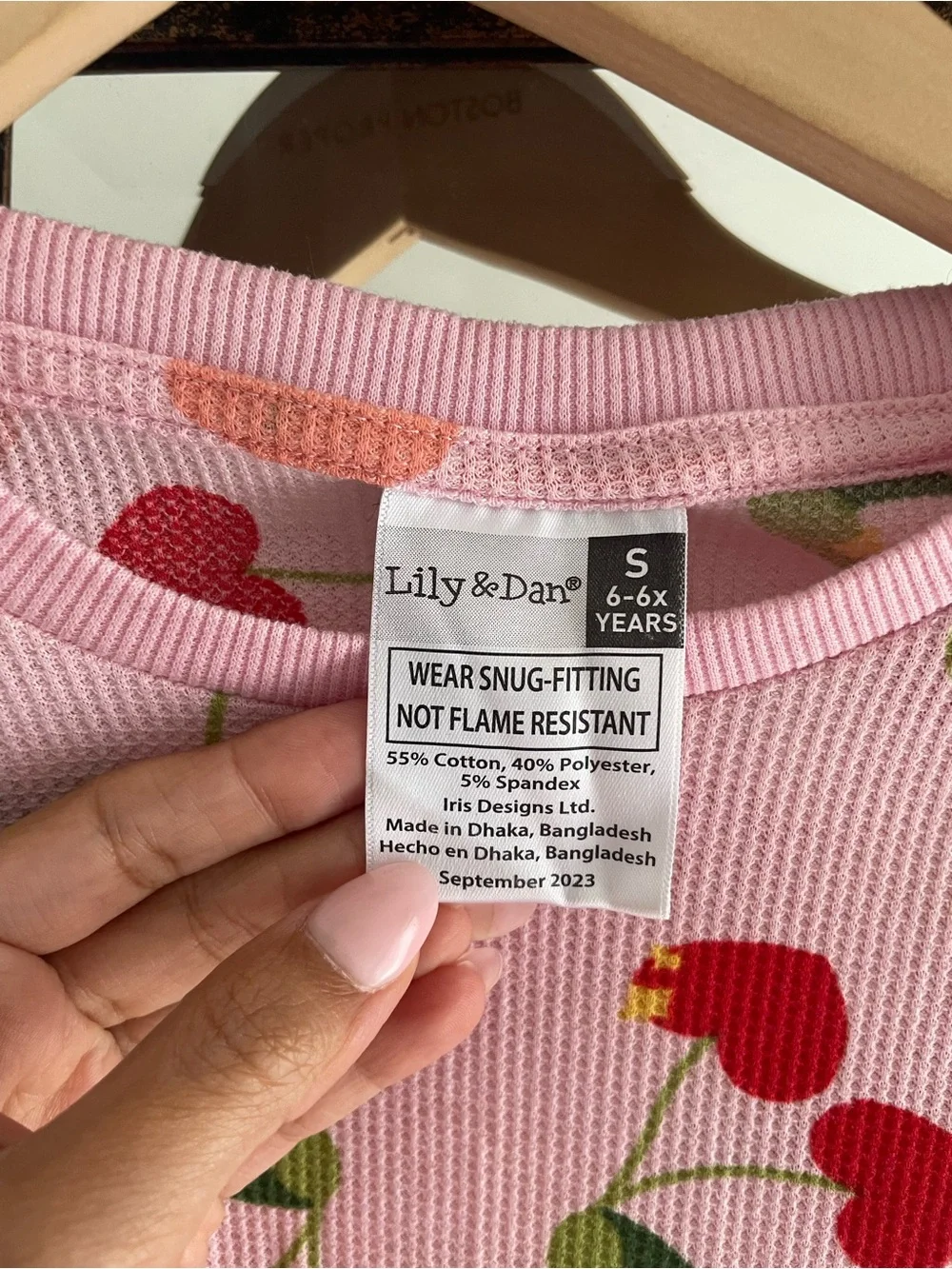 Lily & Dan Girls Cherry Waffle Knit Pajama Set | Size 6–6X